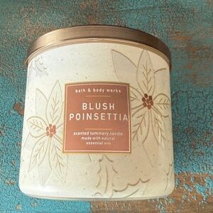 NEW Bath & Body Works White Barn Blush Poinsettia 3-Wick Candle